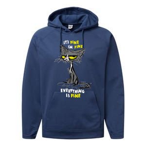 Im Fine Funny Sarcastic Cat Performance Fleece Hoodie