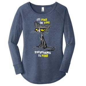 Im Fine Funny Sarcastic Cat Women's Perfect Tri Tunic Long Sleeve Shirt