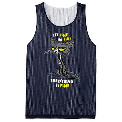 Im Fine Funny Sarcastic Cat Mesh Reversible Basketball Jersey Tank