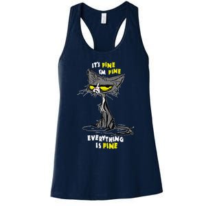 Im Fine Funny Sarcastic Cat Women's Racerback Tank