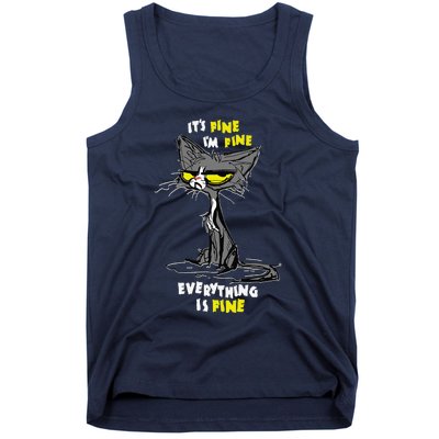 Im Fine Funny Sarcastic Cat Tank Top