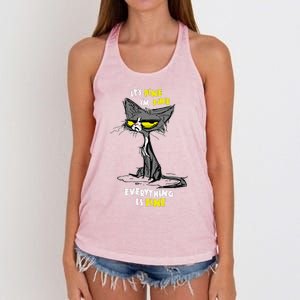 Im Fine Funny Sarcastic Cat Women's Knotted Racerback Tank