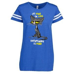 Im Fine Funny Sarcastic Cat Enza Ladies Jersey Football T-Shirt