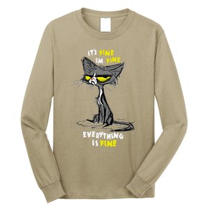 Im Fine Funny Sarcastic Cat Long Sleeve Shirt