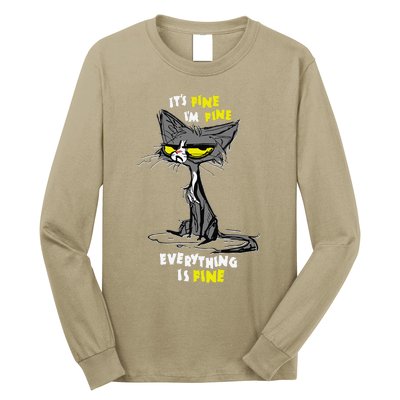 Im Fine Funny Sarcastic Cat Long Sleeve Shirt