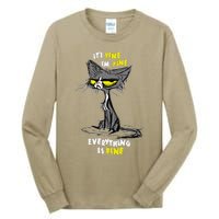 Im Fine Funny Sarcastic Cat Tall Long Sleeve T-Shirt