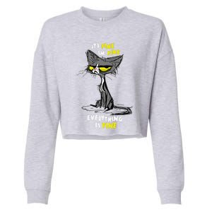 Im Fine Funny Sarcastic Cat Cropped Pullover Crew