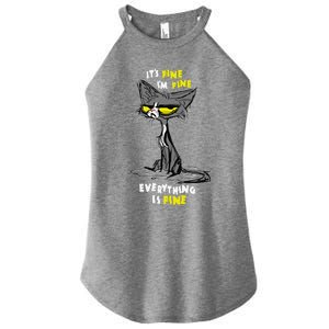 Im Fine Funny Sarcastic Cat Women's Perfect Tri Rocker Tank