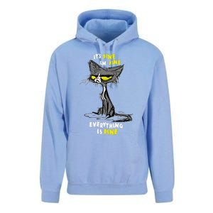 Im Fine Funny Sarcastic Cat Unisex Surf Hoodie