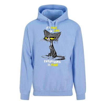 Im Fine Funny Sarcastic Cat Unisex Surf Hoodie