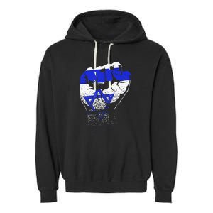 Israel Flag Fist Jerusalem Hebrew True Jew Israelite Garment-Dyed Fleece Hoodie