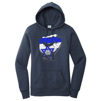 Israel Flag Fist Jerusalem Hebrew True Jew Israelite Women's Pullover Hoodie