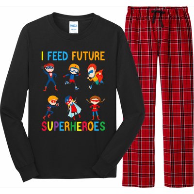 I Feed Future Superheroes School Lunch Lady Squad Funny Long Sleeve Pajama Set