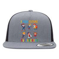 I Feed Future Superheroes School Lunch Lady Squad Funny Flat Bill Trucker Hat