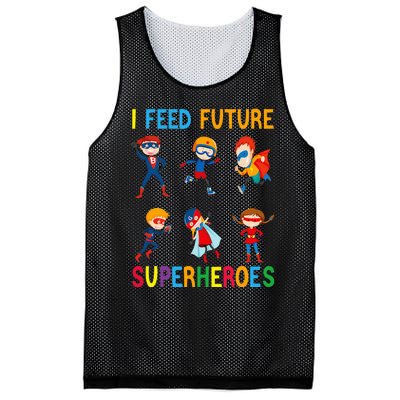 I Feed Future Superheroes School Lunch Lady Squad Funny Mesh Reversible Basketball Jersey Tank