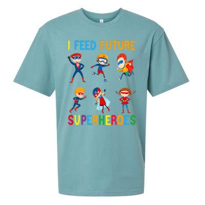 I Feed Future Superheroes School Lunch Lady Squad Funny Sueded Cloud Jersey T-Shirt