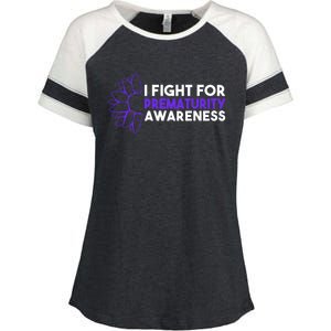 I Fight For Prematurity Awareness Gift Enza Ladies Jersey Colorblock Tee