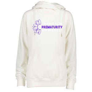 I Fight For Prematurity Awareness Gift Womens Funnel Neck Pullover Hood