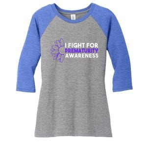 I Fight For Prematurity Awareness Gift Women's Tri-Blend 3/4-Sleeve Raglan Shirt