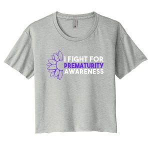 I Fight For Prematurity Awareness Gift Women's Crop Top Tee