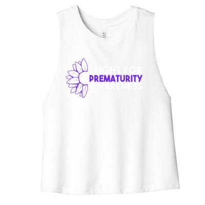 I Fight For Prematurity Awareness Gift Women's Racerback Cropped Tank