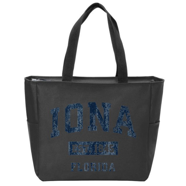 Iona Florida Fl Vintage Established Zip Tote Bag