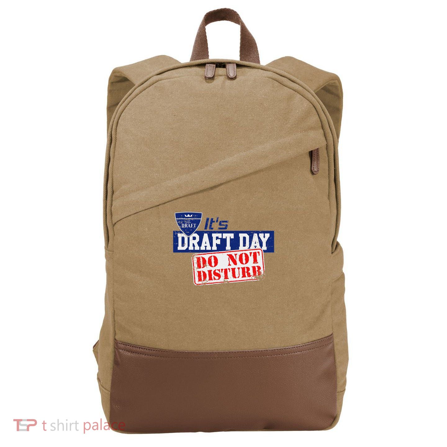 It's Fantasy Football Draft Day, Do Not Disturb Cotton Canvas Backpack