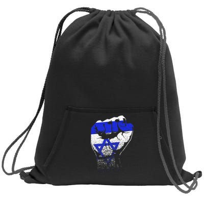 Israel Flag Fist Jerusalem Hebrew True Jew Israelite Sweatshirt Cinch Pack Bag