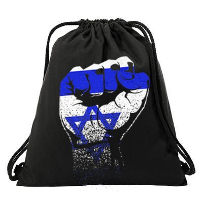 Israel Flag Fist Jerusalem Hebrew True Jew Israelite Drawstring Bag