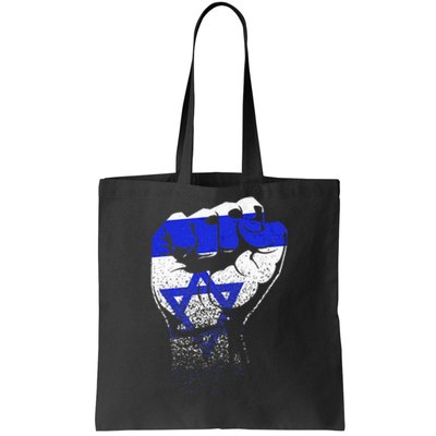 Israel Flag Fist Jerusalem Hebrew True Jew Israelite Tote Bag