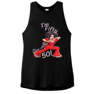 Im Fifty Fiveoh 50 Funny Sally Kick Lady Omalley Birthday Ladies PosiCharge Tri-Blend Wicking Tank