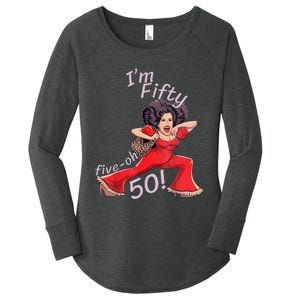 Im Fifty Fiveoh 50 Funny Sally Kick Lady Omalley Birthday Women's Perfect Tri Tunic Long Sleeve Shirt