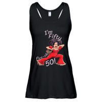 Im Fifty Fiveoh 50 Funny Sally Kick Lady Omalley Birthday Ladies Essential Flowy Tank