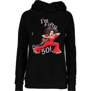 Im Fifty Fiveoh 50 Funny Sally Kick Lady Omalley Birthday Womens Funnel Neck Pullover Hood