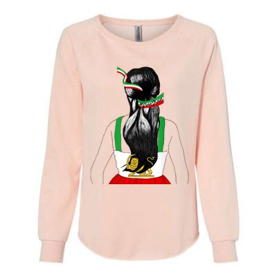 Iranian Flag Female Hair Support Women Of Iran LION SUN FLAG Womens California Wash Sweatshirt