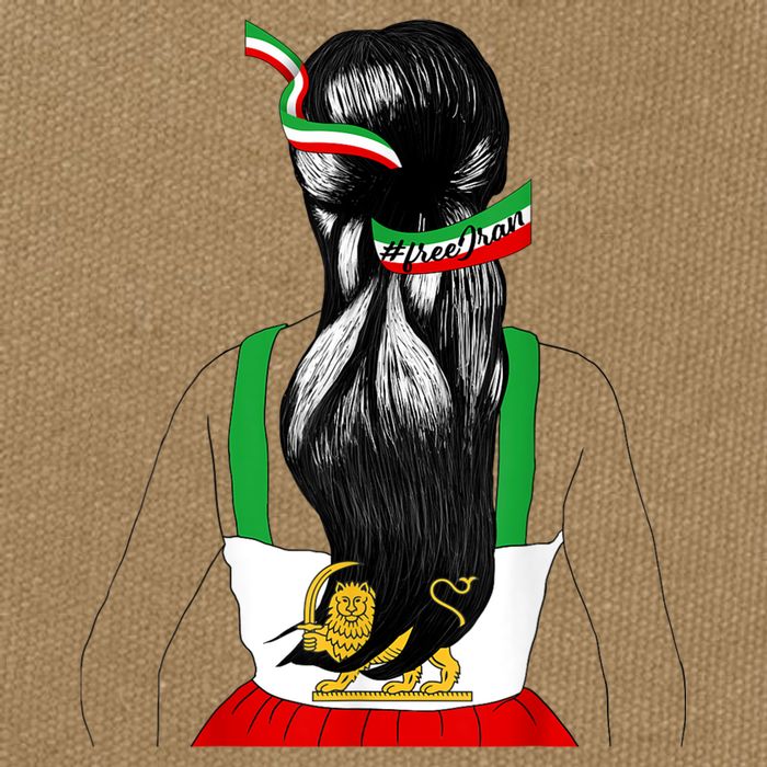 Iranian Flag Female Hair Support Women Of Iran LION SUN FLAG Cotton Canvas Backpack