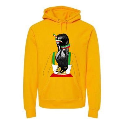 Iranian Flag Female Hair Support Women Of Iran LION SUN FLAG Premium Hoodie