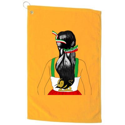 Iranian Flag Female Hair Support Women Of Iran LION SUN FLAG Platinum Collection Golf Towel