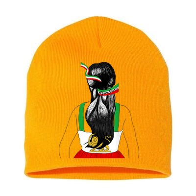 Iranian Flag Female Hair Support Women Of Iran LION SUN FLAG Short Acrylic Beanie