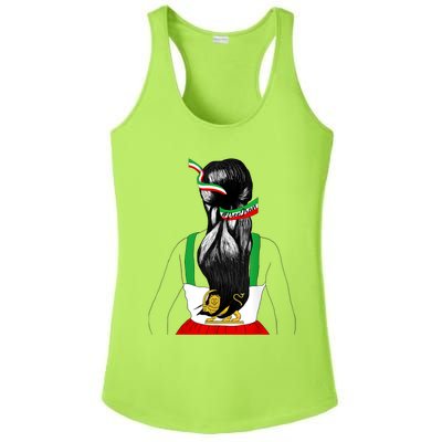 Iranian Flag Female Hair Support Women Of Iran LION SUN FLAG Ladies PosiCharge Competitor Racerback Tank