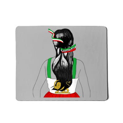 Iranian Flag Female Hair Support Women Of Iran LION SUN FLAG Mousepad