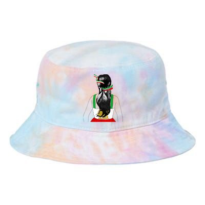 Iranian Flag Female Hair Support Women Of Iran LION SUN FLAG Tie Dye Newport Bucket Hat