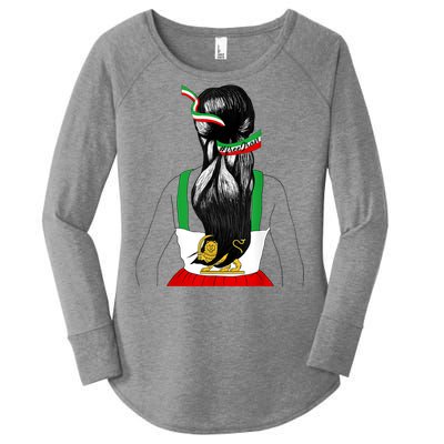 Iranian Flag Female Hair Support Women Of Iran LION SUN FLAG Women's Perfect Tri Tunic Long Sleeve Shirt