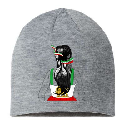 Iranian Flag Female Hair Support Women Of Iran LION SUN FLAG Sustainable Beanie