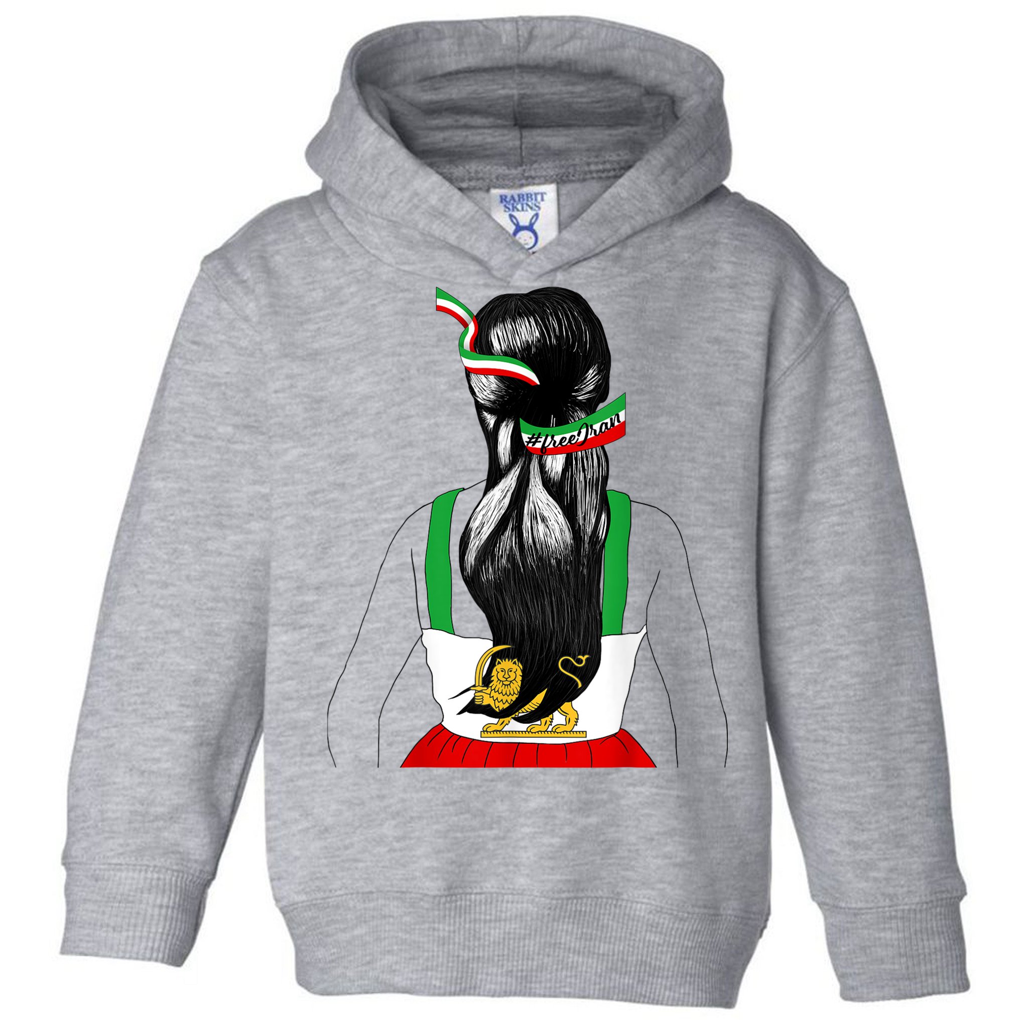 Iranian Flag Female Hair Support Women Of Iran LION SUN FLAG Toddler Hoodie