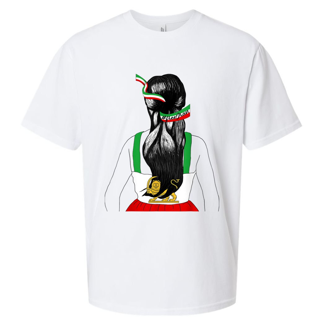 Iranian Flag Female Hair Support Women Of Iran LION SUN FLAG Sueded Cloud Jersey T-Shirt