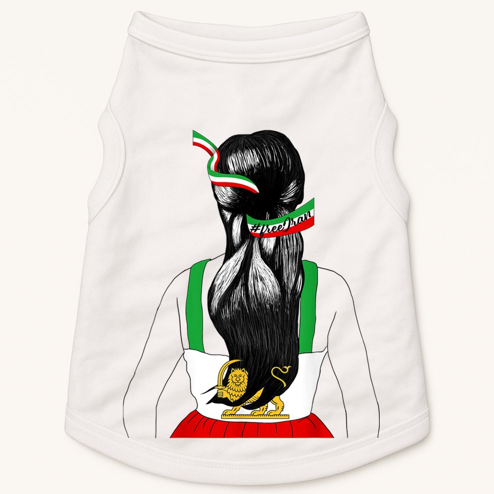 Iranian Flag Female Hair Support Women Of Iran LION SUN FLAG Doggie Tank