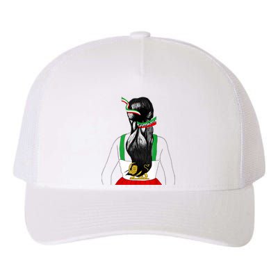 Iranian Flag Female Hair Support Women Of Iran LION SUN FLAG Yupoong Adult 5-Panel Trucker Hat