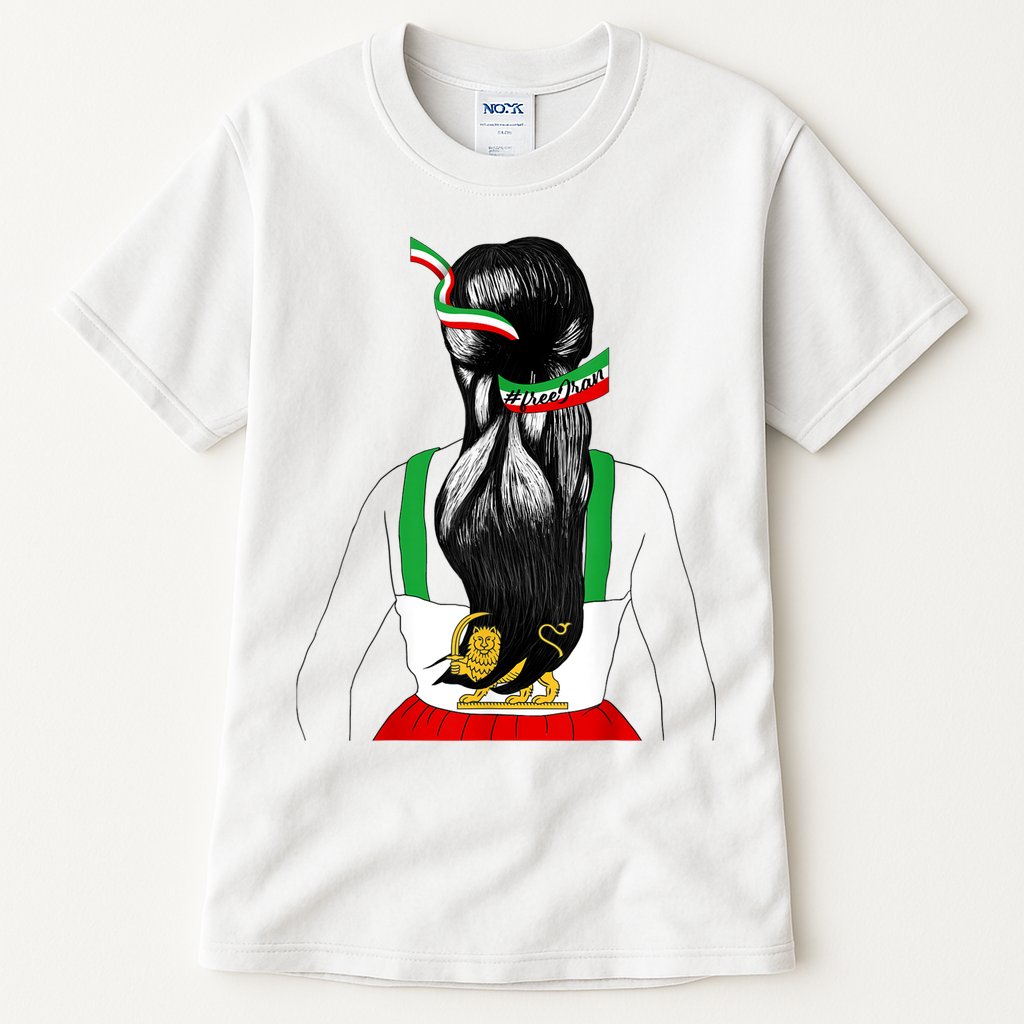 Iranian Flag Female Hair Support Women Of Iran LION SUN FLAG Tall T-Shirt