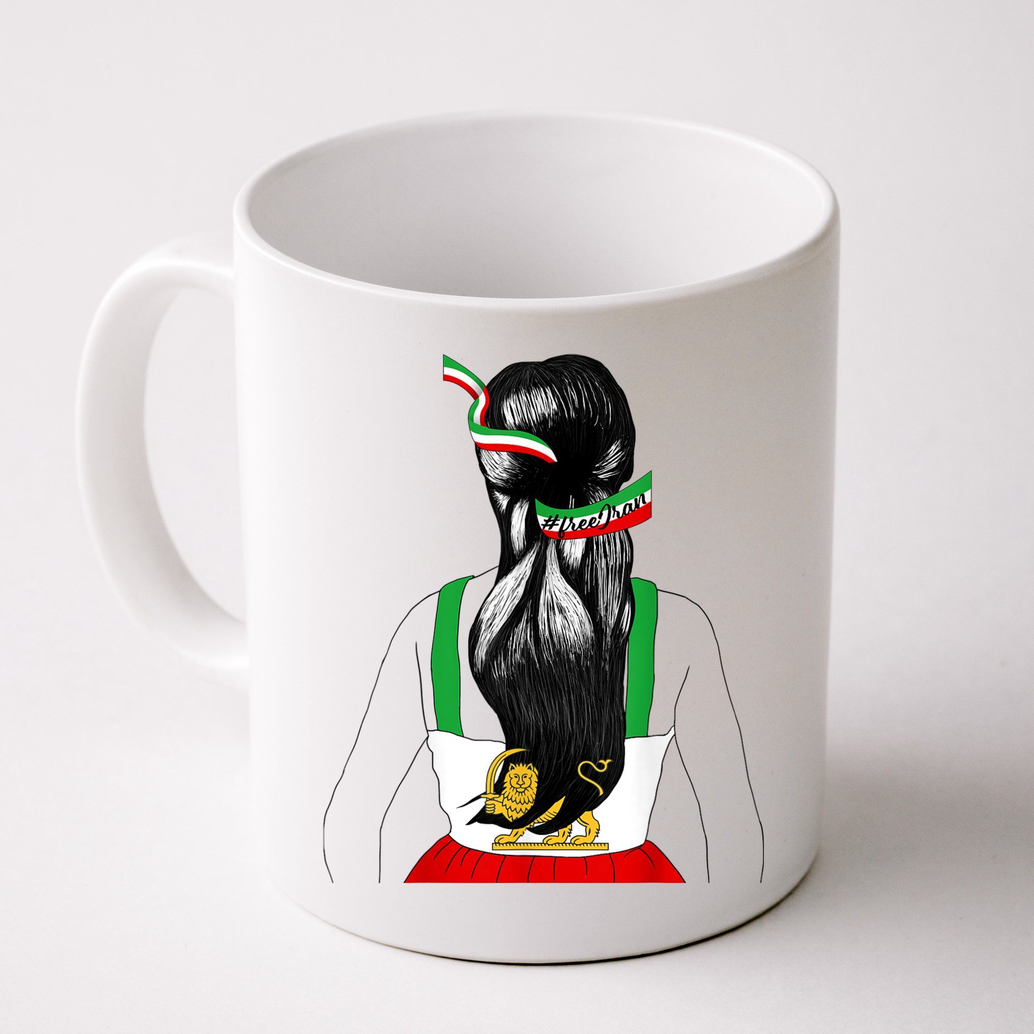 Iranian Flag Female Hair Support Women Of Iran LION SUN FLAG Mug